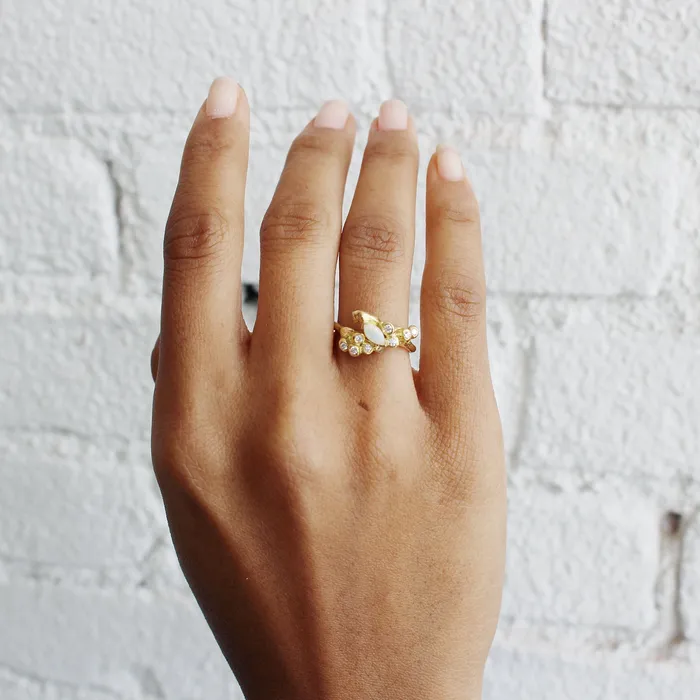 Kimberlin Brown Anemone Opal Cluster Ring Rings