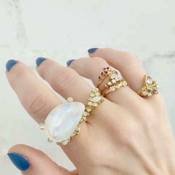 Kimberlin Brown Anemone Opal Cluster Ring Rings