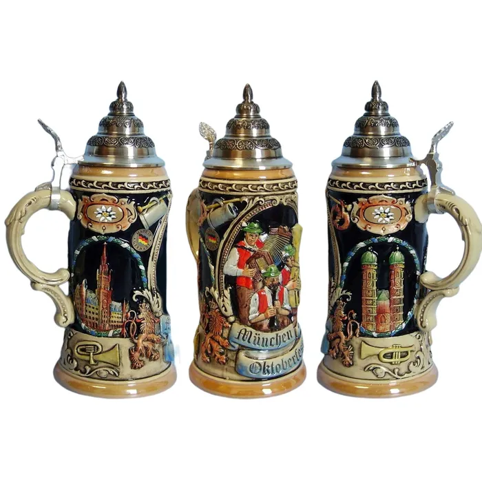 King Werk Rings King Werk Oktoberfest Oompah Band Stein Cobalt Beer Stein