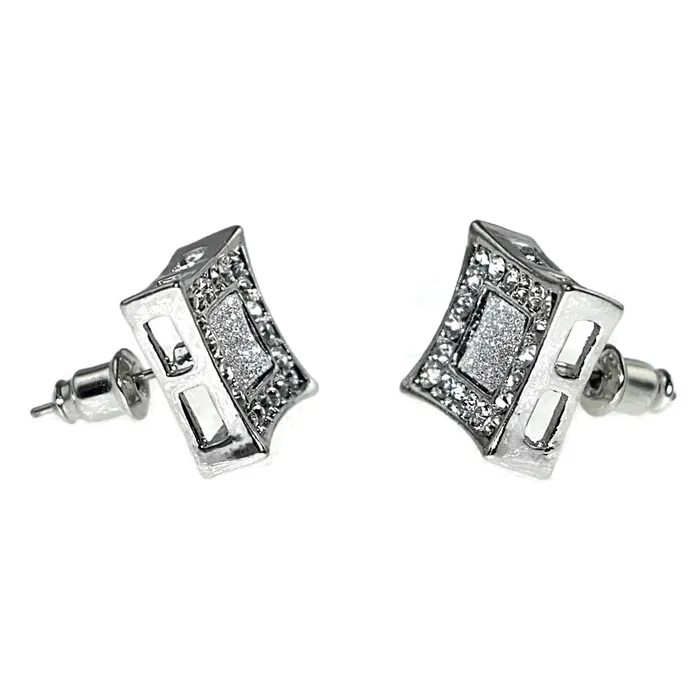 Kite Glitter Silver Earrings 13MM Bling Cartel Admin Earrings