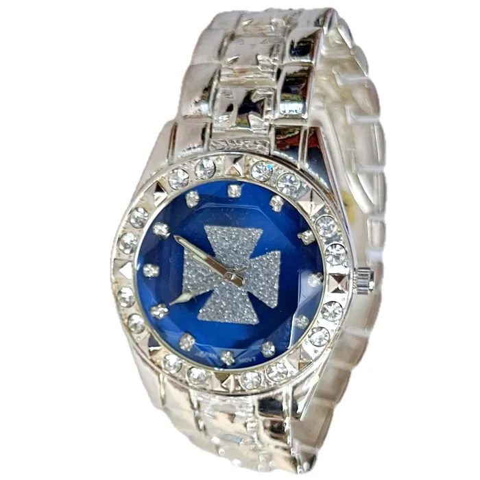 Knights Templar Iron Celtic Maltese Cross Blue Watch Silver Tone 8 Bling Cartel Rings