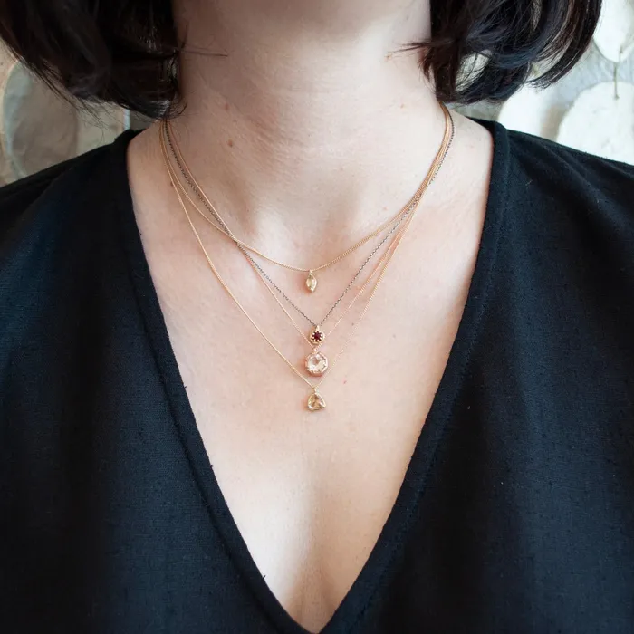 Lauren Wolf Jewelry Necklaces Gold Marquise Morganite Necklace