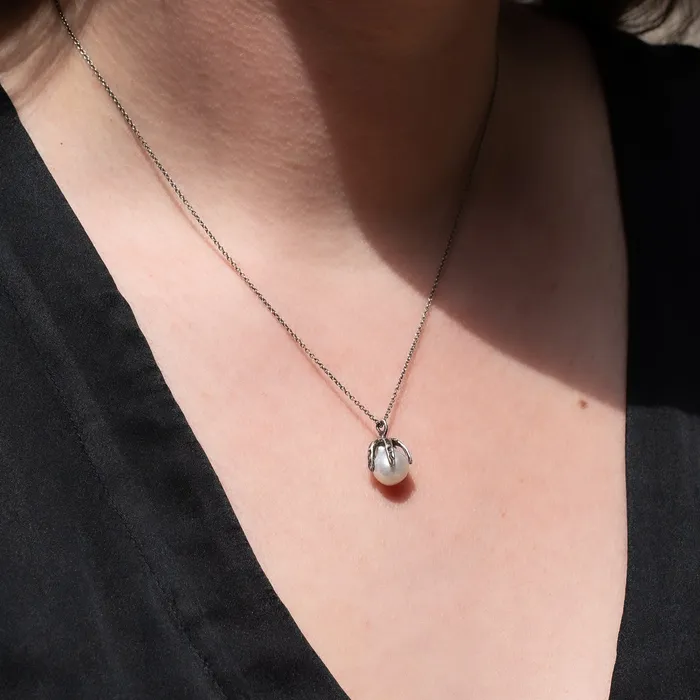 Lauren Wolf Jewelry Necklaces Silver Baroque Pearl Necklace
