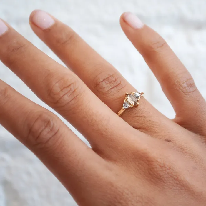 Lauren Wolf Jewelry Rings Misty Coast Three Stone Ring