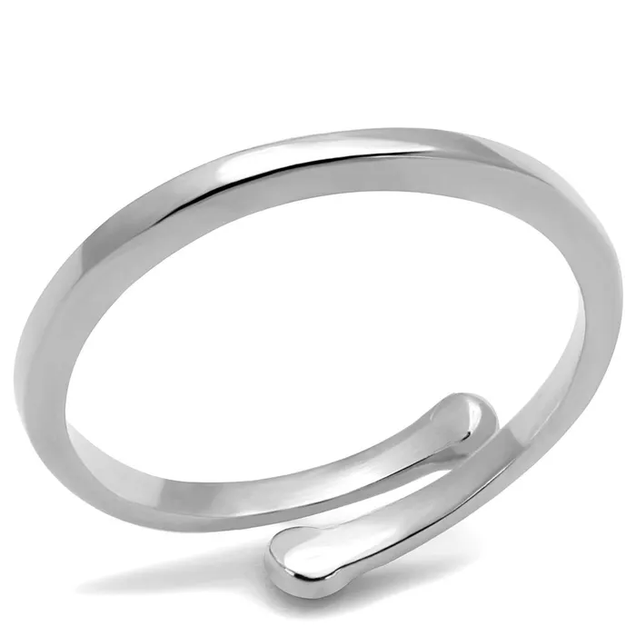LO4039 Rhodium Brass Ring with No Stone Alamode Rings