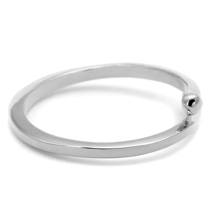 LO4039 Rhodium Brass Ring with No Stone Alamode Rings