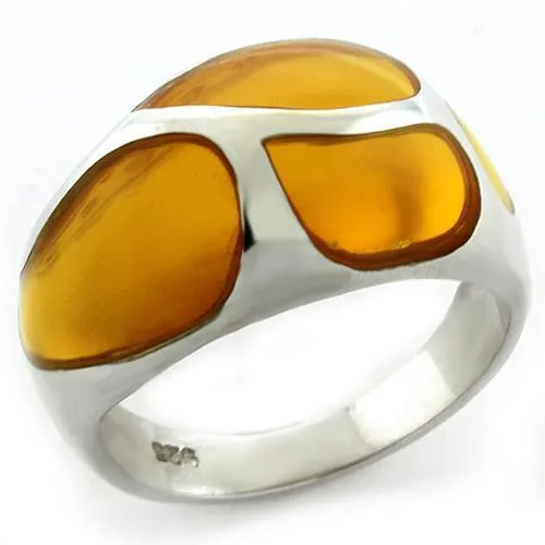 LOAS1175 HighPolished 925 Sterling Silver Ring with AAA Grade CZ in Clear Alamode Rings