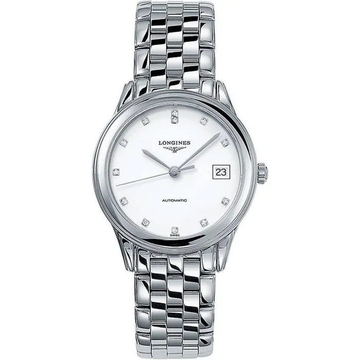 Longines Bracelets Longines Mens Watch Flagship Automatic White Dial Silver Bracelet L47744276