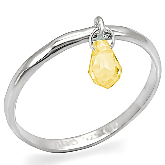 LOS332 Silver 925 Sterling Silver Ring with Genuine Stone in Topaz Alamode Rings