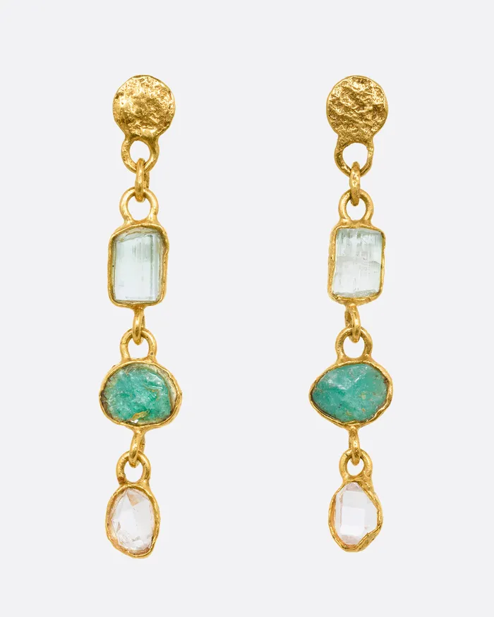 LOU ZELDIS Earrings Triple Drop Earrings