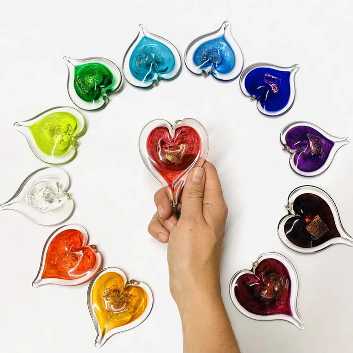 Luke Adams Glass Blowing Studio Necklaces Birthstone Hearts