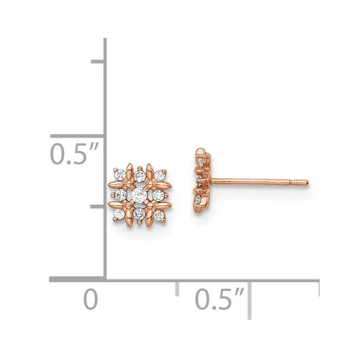 Madi K Kids 14k Rose Gold Fancy CZ Earrings Jewelry Earrings