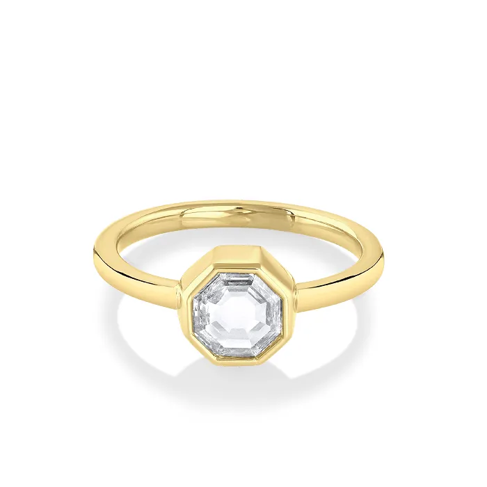 Marrow Fine Rings 115ct White Diamond Octagon Bezel Ring