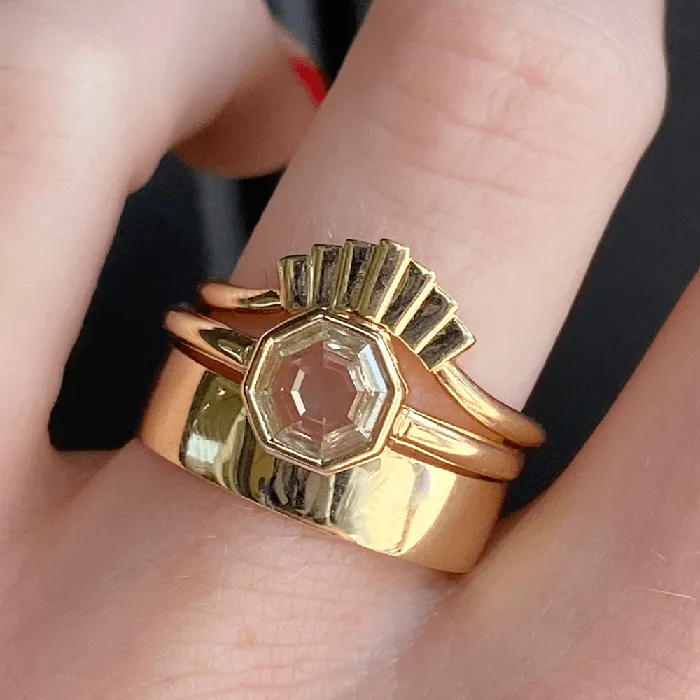 Marrow Fine Rings 115ct White Diamond Octagon Bezel Ring