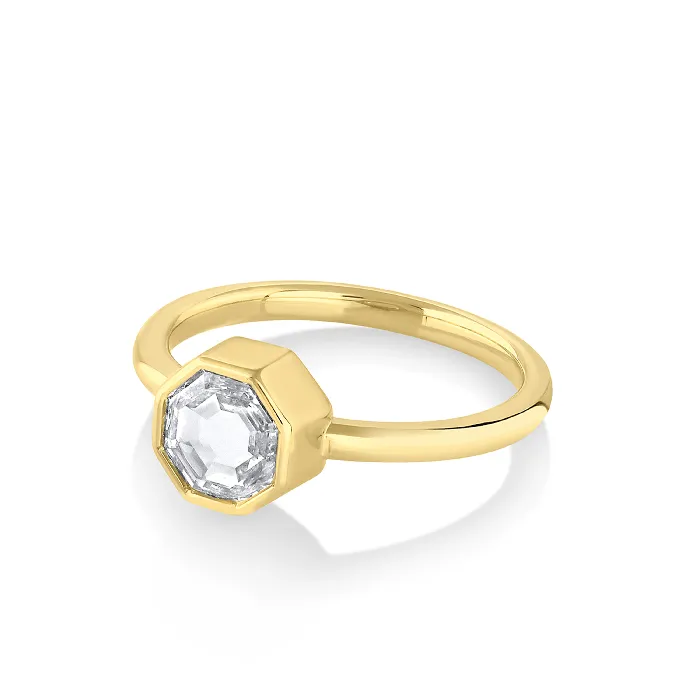 Marrow Fine Rings 115ct White Diamond Octagon Bezel Ring