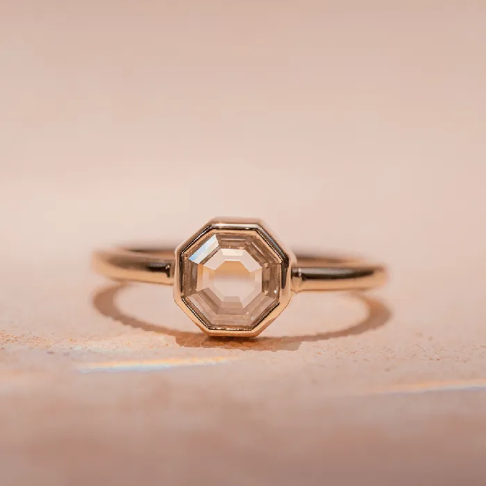 Marrow Fine Rings 115ct White Diamond Octagon Bezel Ring
