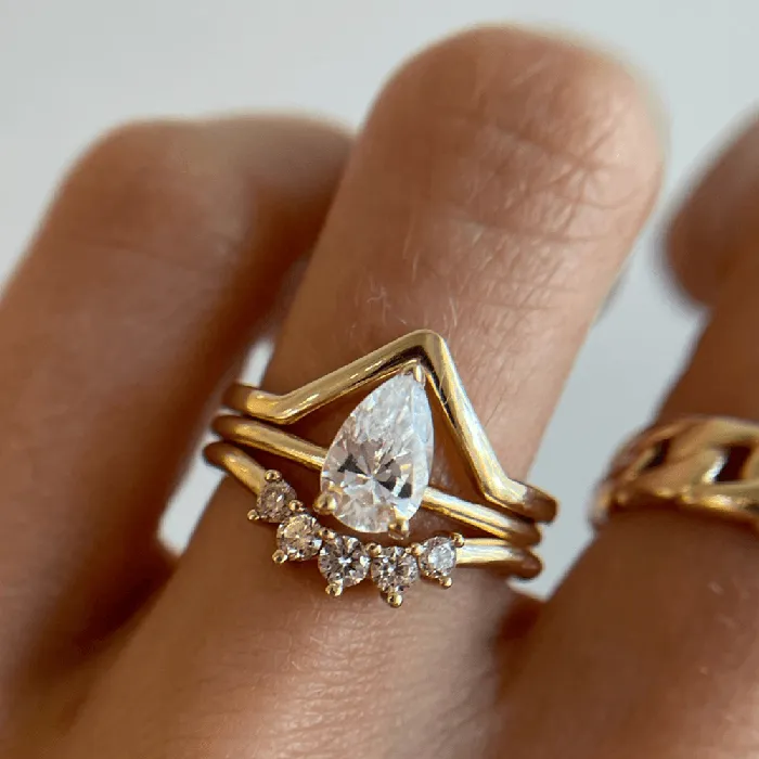 Marrow Fine The Lola Pear Solitaire Engagement Ring Rings