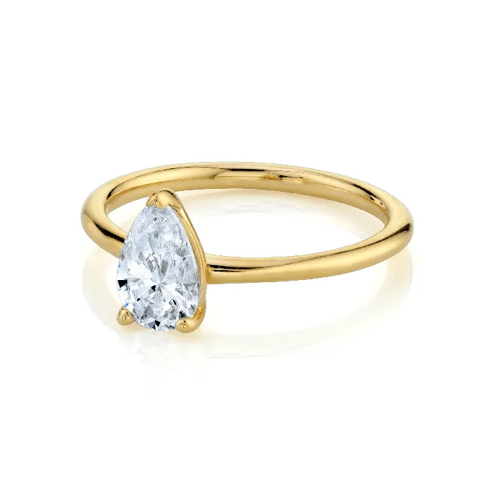 Marrow Fine The Lola Pear Solitaire Engagement Ring Rings
