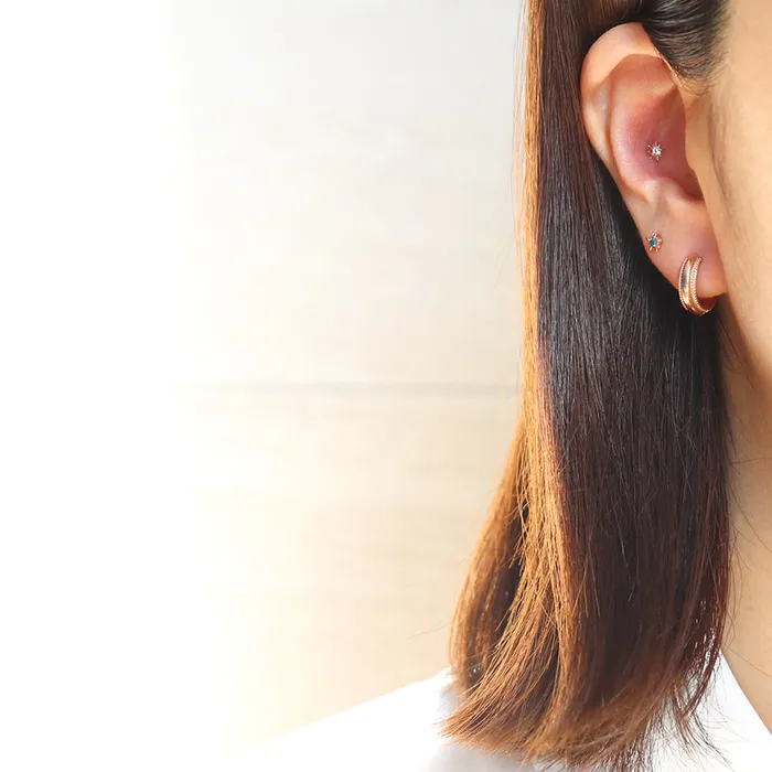 Milgrain Edge Small Huggie Earrings Small from J Shop Earrings