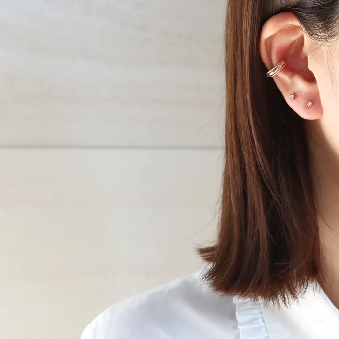 Milgrain Edge Small Huggie Earrings Small from J Shop Earrings
