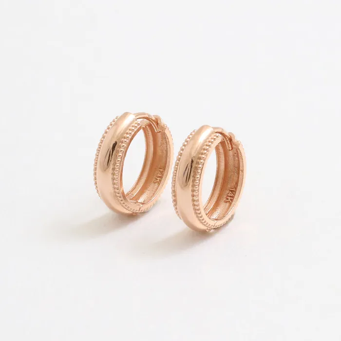 Milgrain Edge Small Huggie Earrings Small from J Shop Earrings