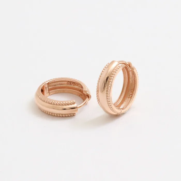 Milgrain Edge Small Huggie Earrings Small from J Shop Earrings