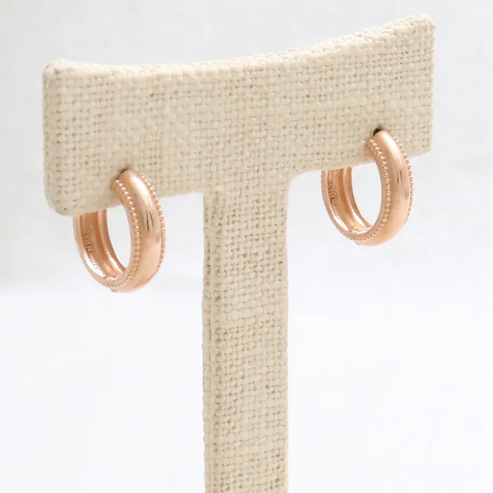 Milgrain Edge Small Huggie Earrings Small from J Shop Earrings