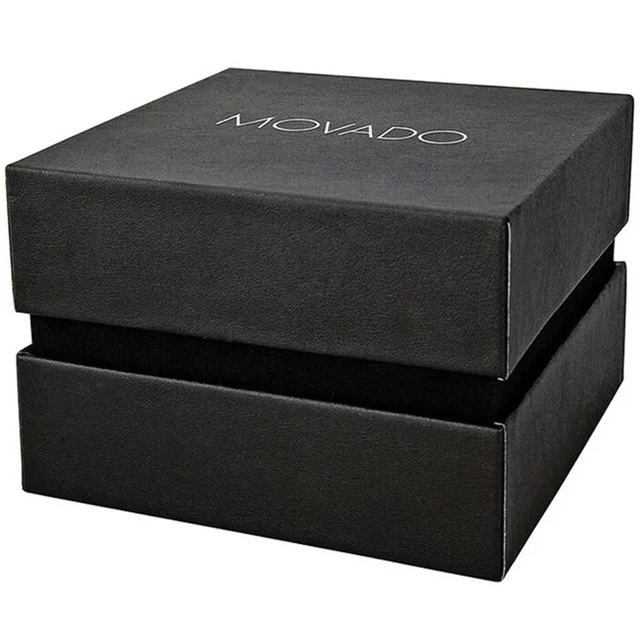 Movado Mens Quartz Watch Black Dial Silver Tone Case Two Tone Bracelet 0606958 Movado Bracelets