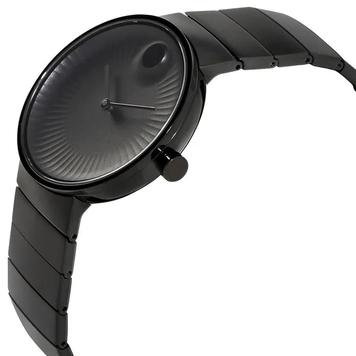 Movado Mens Quartz Watch Edge Black Dial Bracelet 3680007 Movado Bracelets
