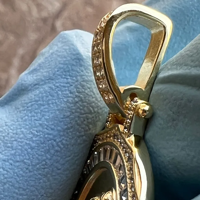 Necklaces Bling Cartel 14k Gold Plated over 925 Sterling Silver St Saint Christopher San Cristobal Medal CZ Medallion Pendant Necklaces Bling Cartel 14k Gold Plated over 925 Sterling Silver St Saint Christopher San Cristobal Medal CZ Medallion Pendant