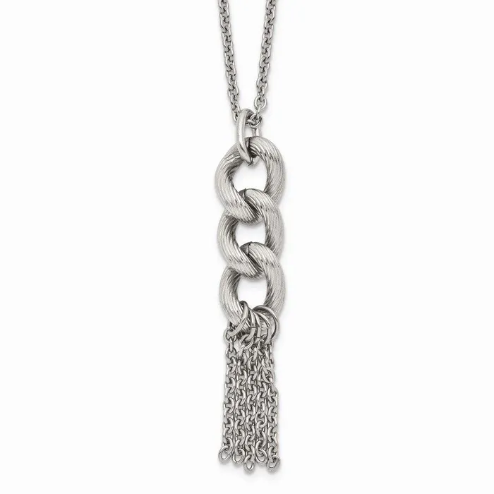 Necklaces Chisel Stainless Steel Oval Chain with 2in ext Necklace