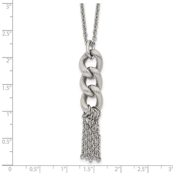 Necklaces Chisel Stainless Steel Oval Chain with 2in ext Necklace
