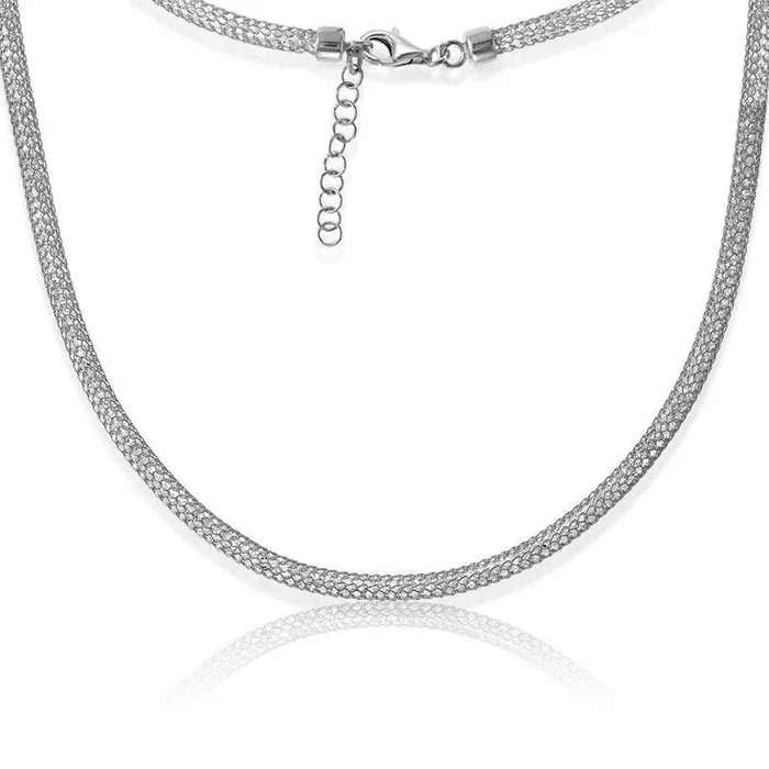 Necklaces Classic Sterling Silver Crystal Filled Mesh Necklace