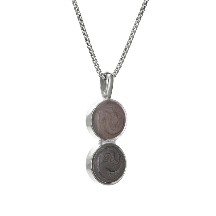 Necklaces closebymejewelry Double Circle Setting Cremation Necklace in Sterling Silver