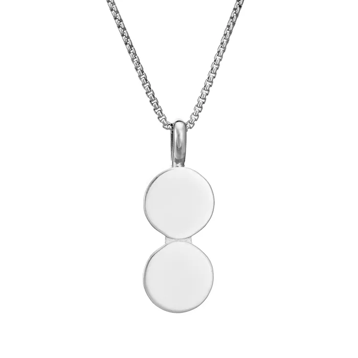 Necklaces closebymejewelry Double Circle Setting Cremation Necklace in Sterling Silver