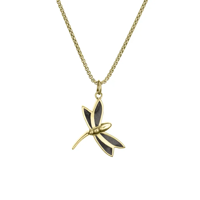 Necklaces closebymejewelry Dragonfly Cremation Necklace in 14K Yellow Gold