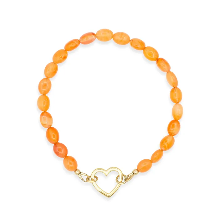 Necklaces Earthly Abundance Carnelian heart carabiner