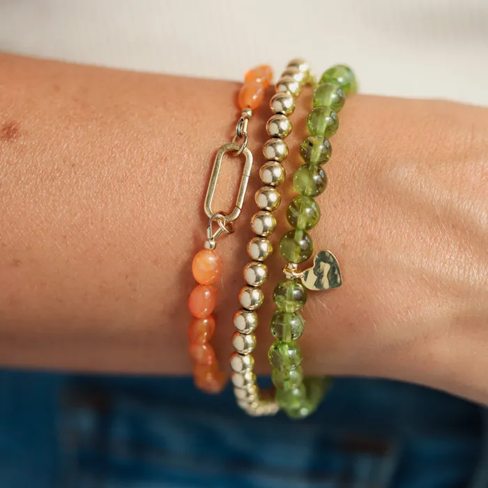 Necklaces Earthly Abundance Carnelian heart carabiner