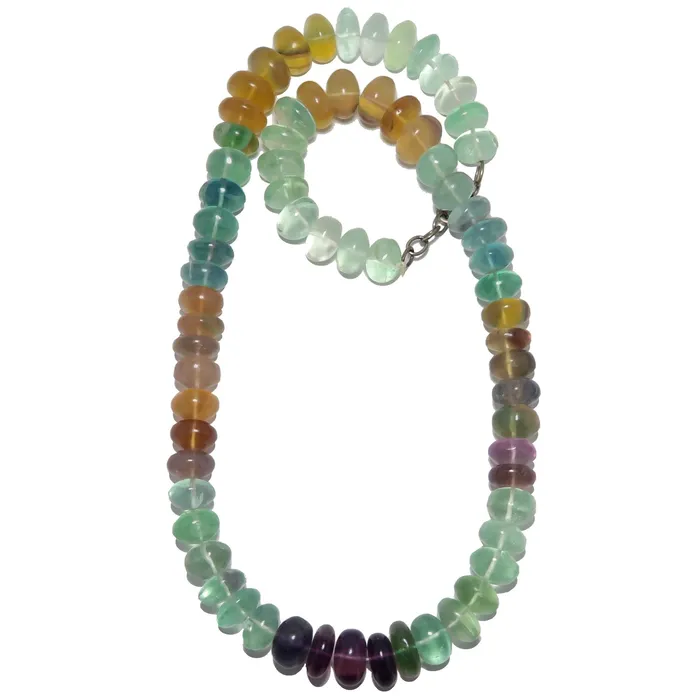 Necklaces Fluorite Necklace Big Candy Aura Rainbow Crystal Satin Crystals