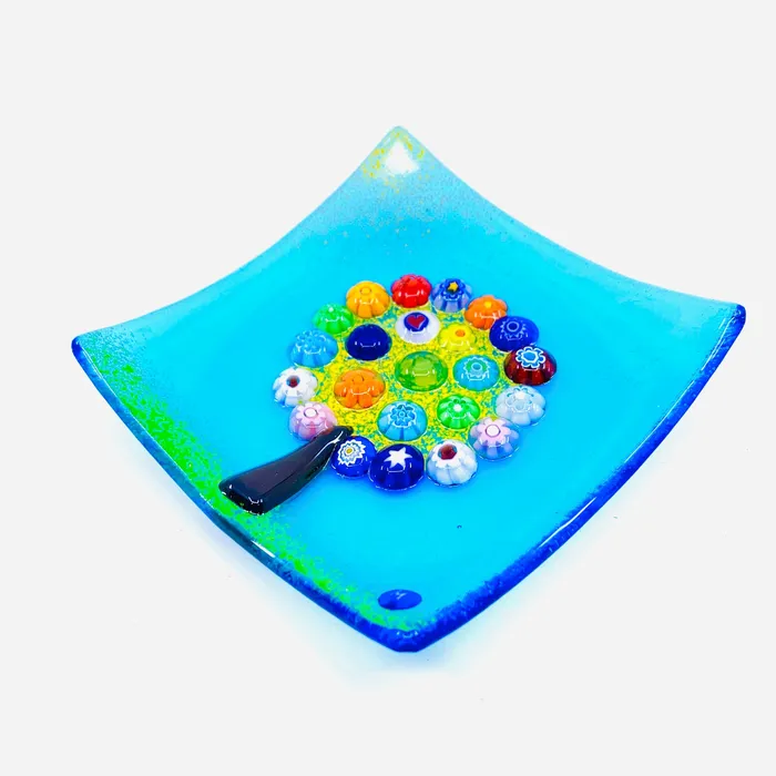 Necklaces Gage Inc LLP Tree of Life Murano Plate Turquoise