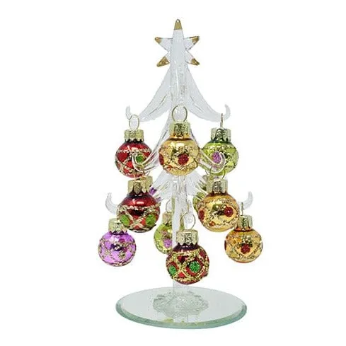Necklaces Glass Red Purple Gold Christmas Tree Gift Essentials