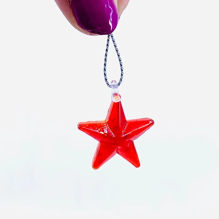  Necklaces Glass Red Star Pendant 367