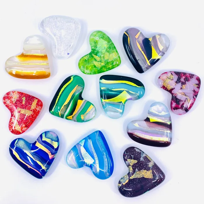 Necklaces Jean Fused Glass Birthstone Pocket Heart Sapphire