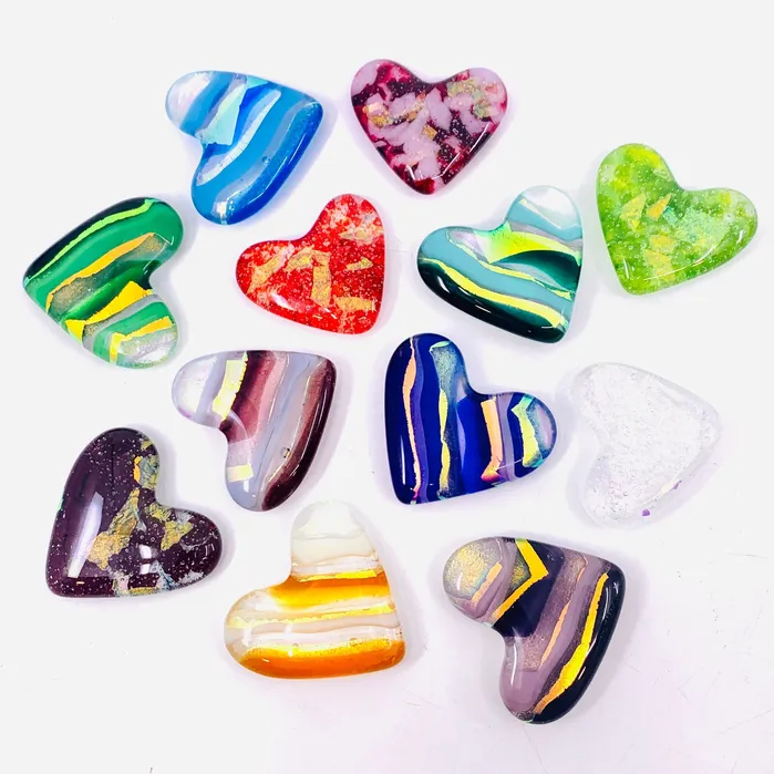 Necklaces Jean Fused Glass Birthstone Pocket Heart Sapphire