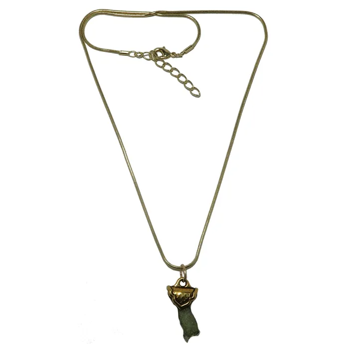 Necklaces Satin Crystals Moldavite Necklace God and Goddess Gemstone Gilded Gold