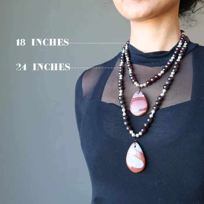 Necklaces Satin Crystals Mookaite Jasper Necklace Luscious Garnet Gunmetal