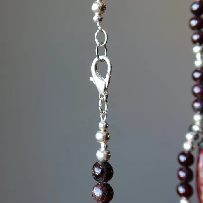 Necklaces Satin Crystals Mookaite Jasper Necklace Luscious Garnet Gunmetal