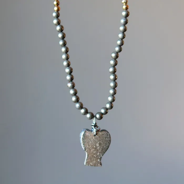 Necklaces Satin Crystals Pyrite Necklace Angel of Hope Rainbow Crystal
