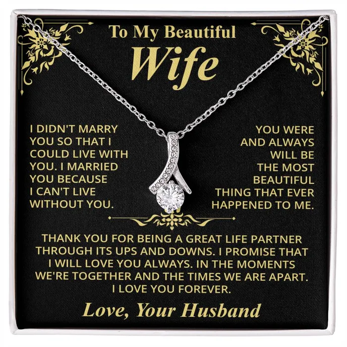 Necklaces ShineOn Fulfillment To My Beautiful Wife Love Your Husband Message Card Necklace