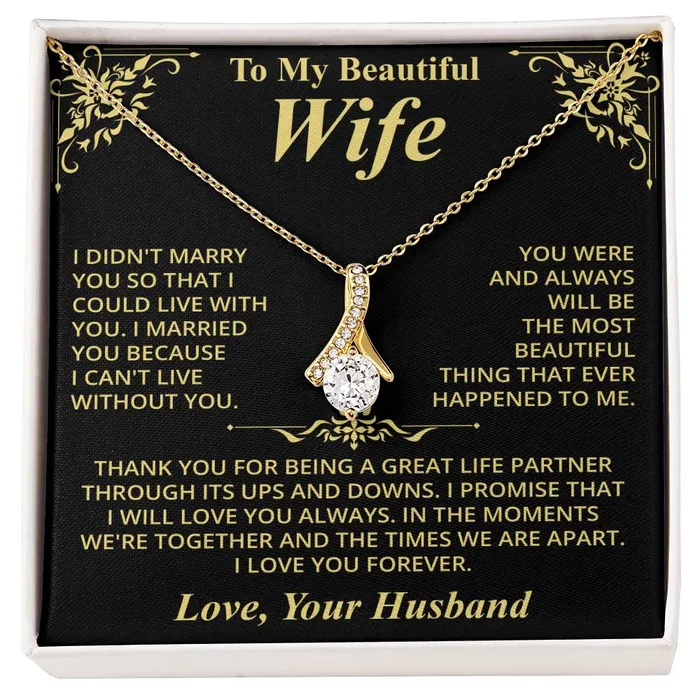 Necklaces ShineOn Fulfillment To My Beautiful Wife Love Your Husband Message Card Necklace